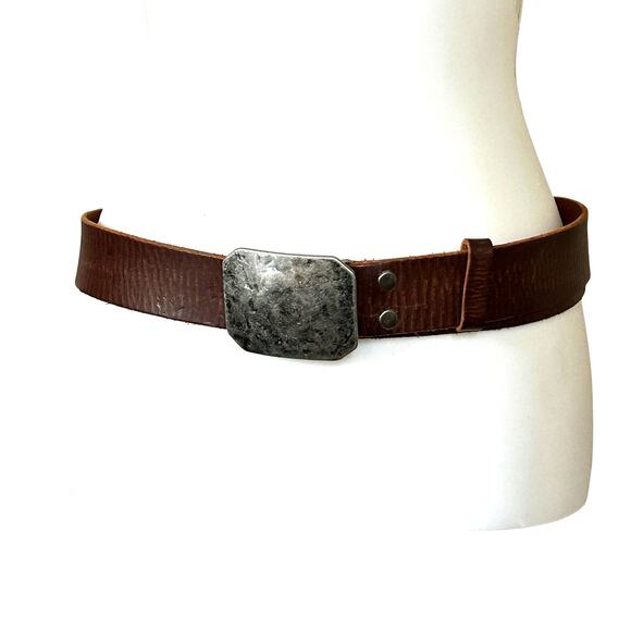 1970s Vintage Brutalist Artisan Leather Belt main image 6